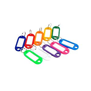 60 τεμάχια Ετικέτες κλειδιών πολύχρωμες πλαστικές θήκη-κρίκος key tags