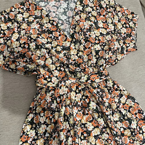 Boho Ditsy Floral Wrap Maxi Dress, multicolor