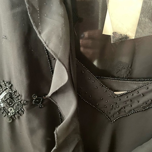 Evening set blouse with jacket new, black, size 16