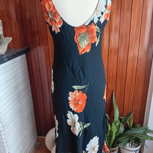 Sleeveless midi summer dress XL-XXL with floral print