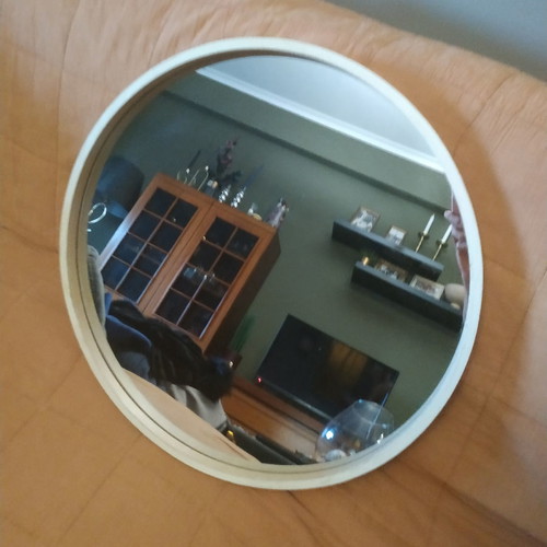 Wooden mirror new, 55 cm diameter