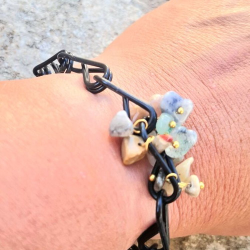 Zara bracelet ancient Greek design with coral chips and amethyst stones