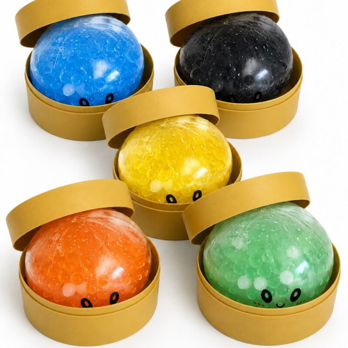 Squishy jelly ball with beads inside, random color, 1 piece