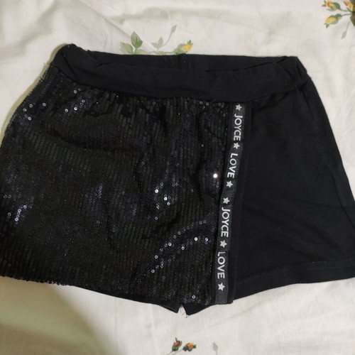 Women's cotton shorts with sequins like new, black