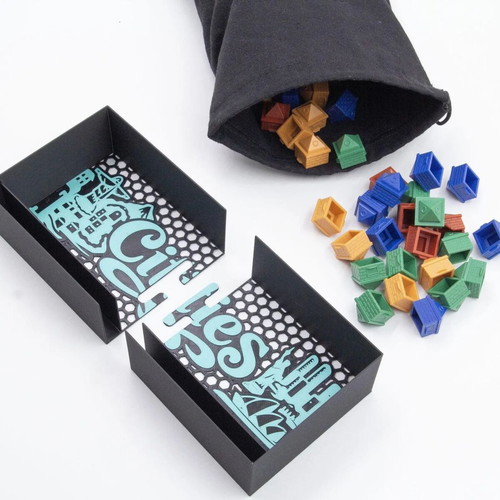 Cities Board Game Organizer New 3D Printed Insert for Sleeved Cards