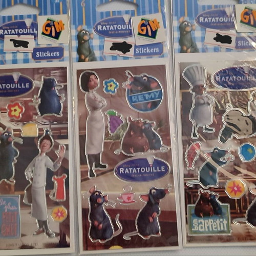 Ratatouille Disney laser sticker set, 3 cards
