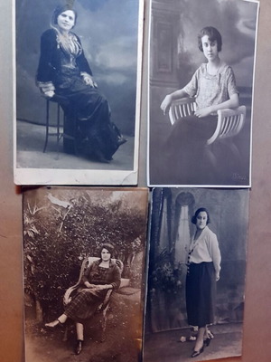 Set of 4 vintage black and white photos like new, 1920s-1930s portraits