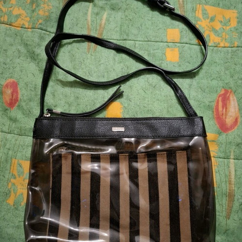 Transparent Bag with Pouch Parfois like new, black and white