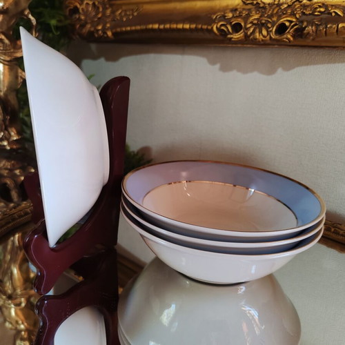 Doulton Bruce Oldfield 2004 porcelain bowls set of 4, gold trim