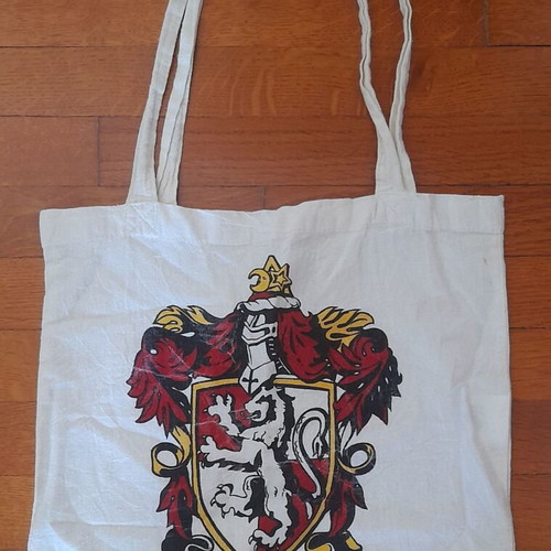 Harry Potter shoulder tote bags used, set of two, white with designs