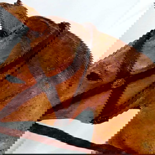 Vintage Handmade Leather Horse like new 54x44cm