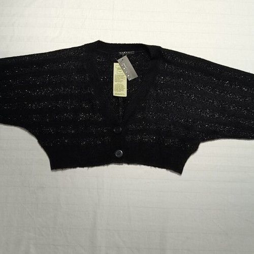 Sisley Cropped Cardigan Black with Shine New, 11-12 Years