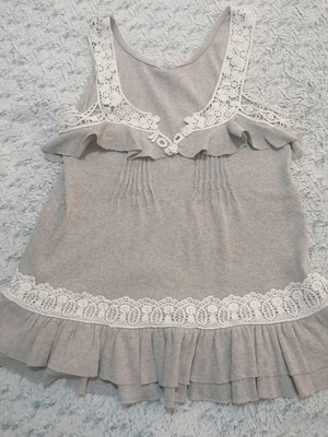 Gray top with lace size M used