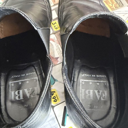 Fabi men's shoes size 42 black leather like new, made in Italy
