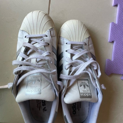 Adidas sneakers used, size 40, white and silver