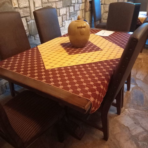 Monastic style dining set used, 4 to 6 seats, mahogany