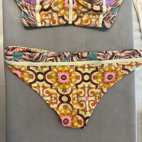 Maaji bikini set large used, reversible colorful design