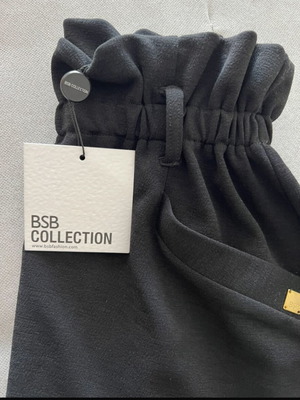 Γυναικεία φούστα BSB καινούρια, μαύρη με paperbag waist και τσέπες