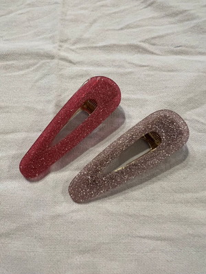 Pink glitter hair clip like new