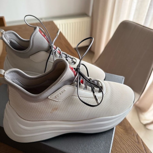 Prada sneakers used, size 37, white with stain
