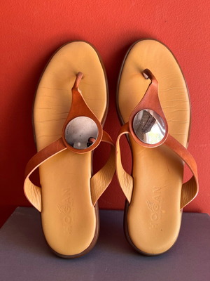 Hogan leather sandals used, beige and brown, size 39