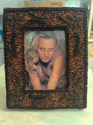 Vintage photo frame like new with decorative embossed pattern