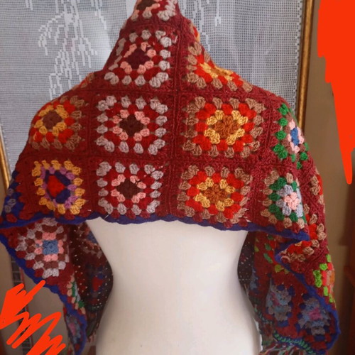 Wool handmade scarf like new 1.5×0.40