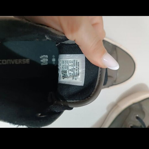 Converse All Star leather sneakers used, gray, size 37