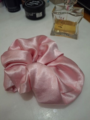 ΧL skrunchie μεταχειρισμένο, σατέν baby pink