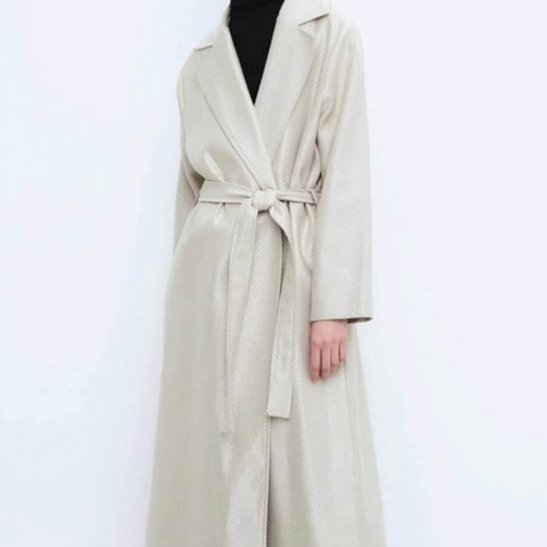 Lumina trench coat new, thin herringbone fabric with belt