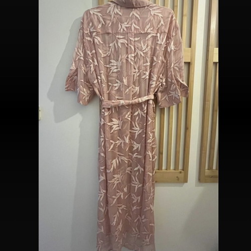 Zara dress kaftan large pink semi-transparent like new