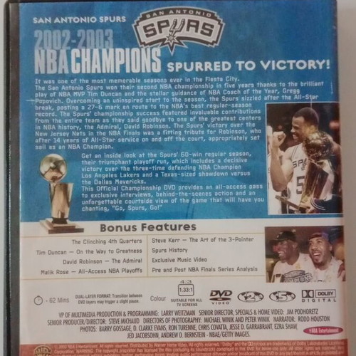 San Antonio Spurs NBA Champions 2002-2003 DVD used without Greek subtitles