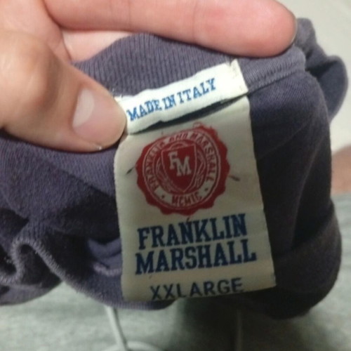 Franklin & Marshall T-shirt XXL used, dark blue with orange logo