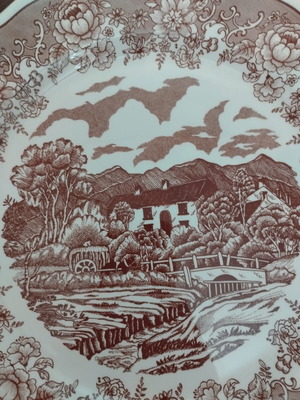 Винтидж N.F. Swiss Landscape декоративна чиния 25,5 см