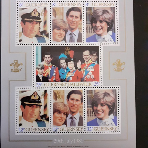 Set of 3 Royal Wedding 1981 Diana & King Charles III stamps new