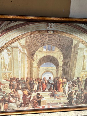 Canvas The School of Athens by Raphael used with certificate