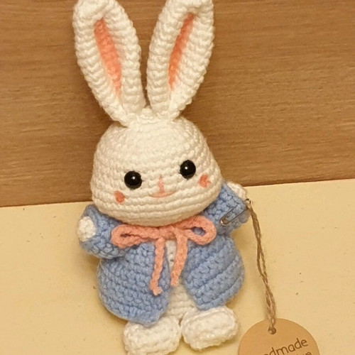 Amigurumi Bunny Doll handmade, 21cm, safe eyes, hypoallergenic filling