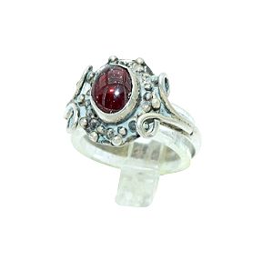 Ασημένιο δαχτυλίδι πολύτιμη πέτρα dark red