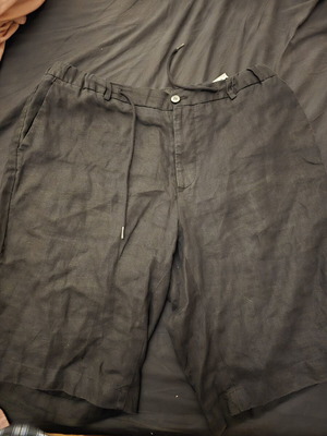 Loro Piana Black Linen Short Pants used, XL