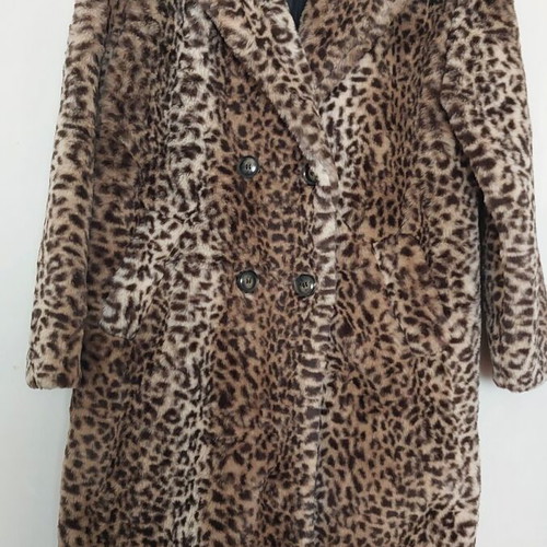 Synthetic fur coat animal print Vero Moda new, size XS