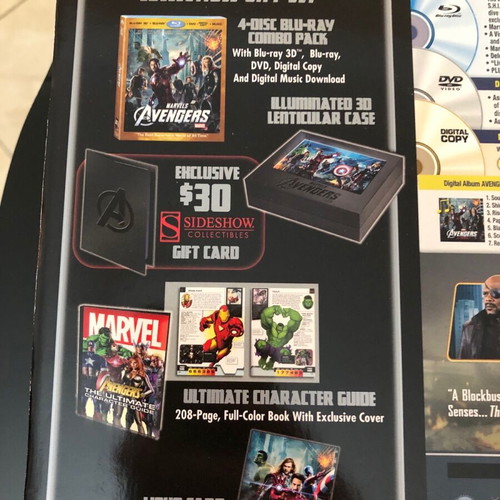 Marvels Avengers 3D Blu-Ray, Blu-Ray DVD collection used with many extras