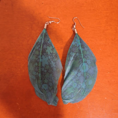 Handmade feather earrings set of 5 pairs