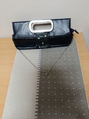 Women's shoulder bag black with chain like new