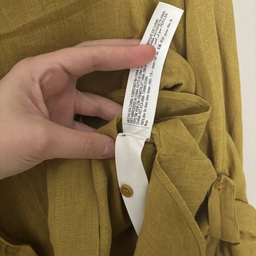 Linen shirt Massimo Dutti like new, mustard olive tone, size M