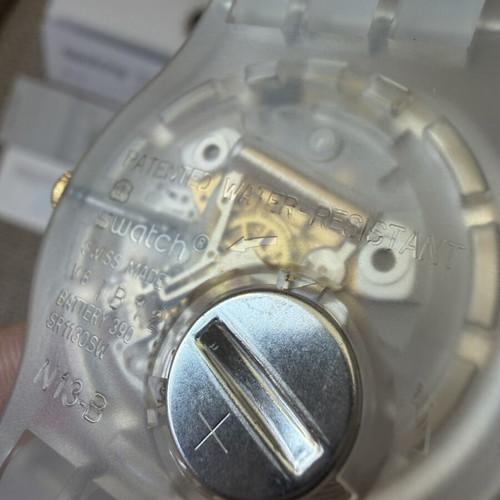 Swatch MY Time Golden Jelly Unisex Watch new, white and gold