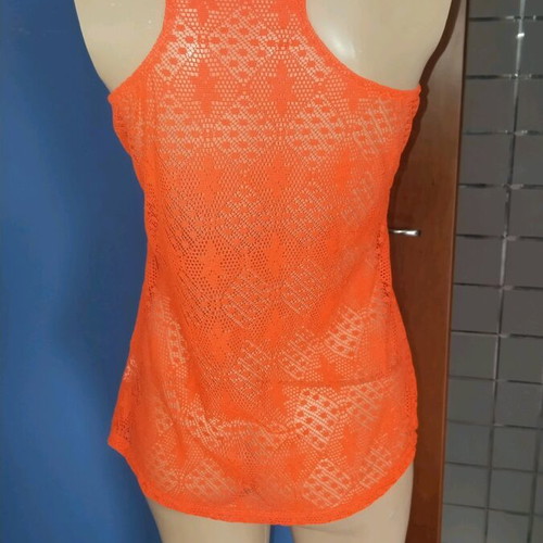 T shirt women's transparent size M new, orange