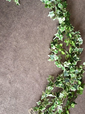 Marhome artificial variegated green-white ivy garlands, pack of 3