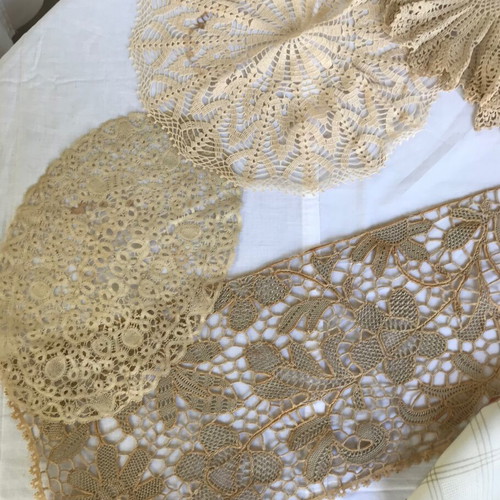 Set of various embroidered linens used with minor imperfections