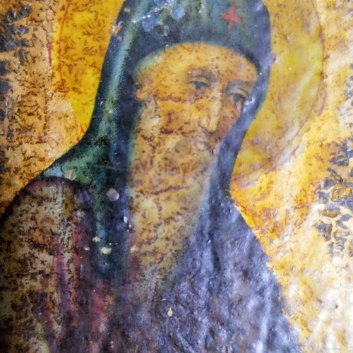 Saint Gerasimos of Kefalonia decorative icon used, vintage style