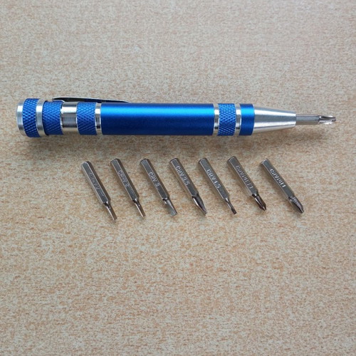 Multi screwdriver new with 8 bits